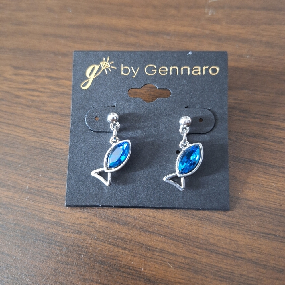 Gennaro blue fish dangling earrings